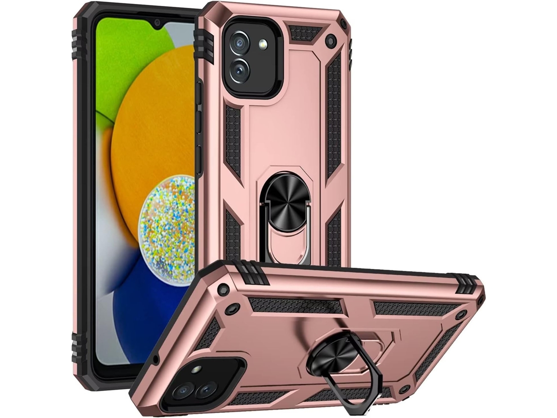 Protector de Pantalla Armadura Anel Camada para Samsung Galaxy A03 S HONGWE. Rosa