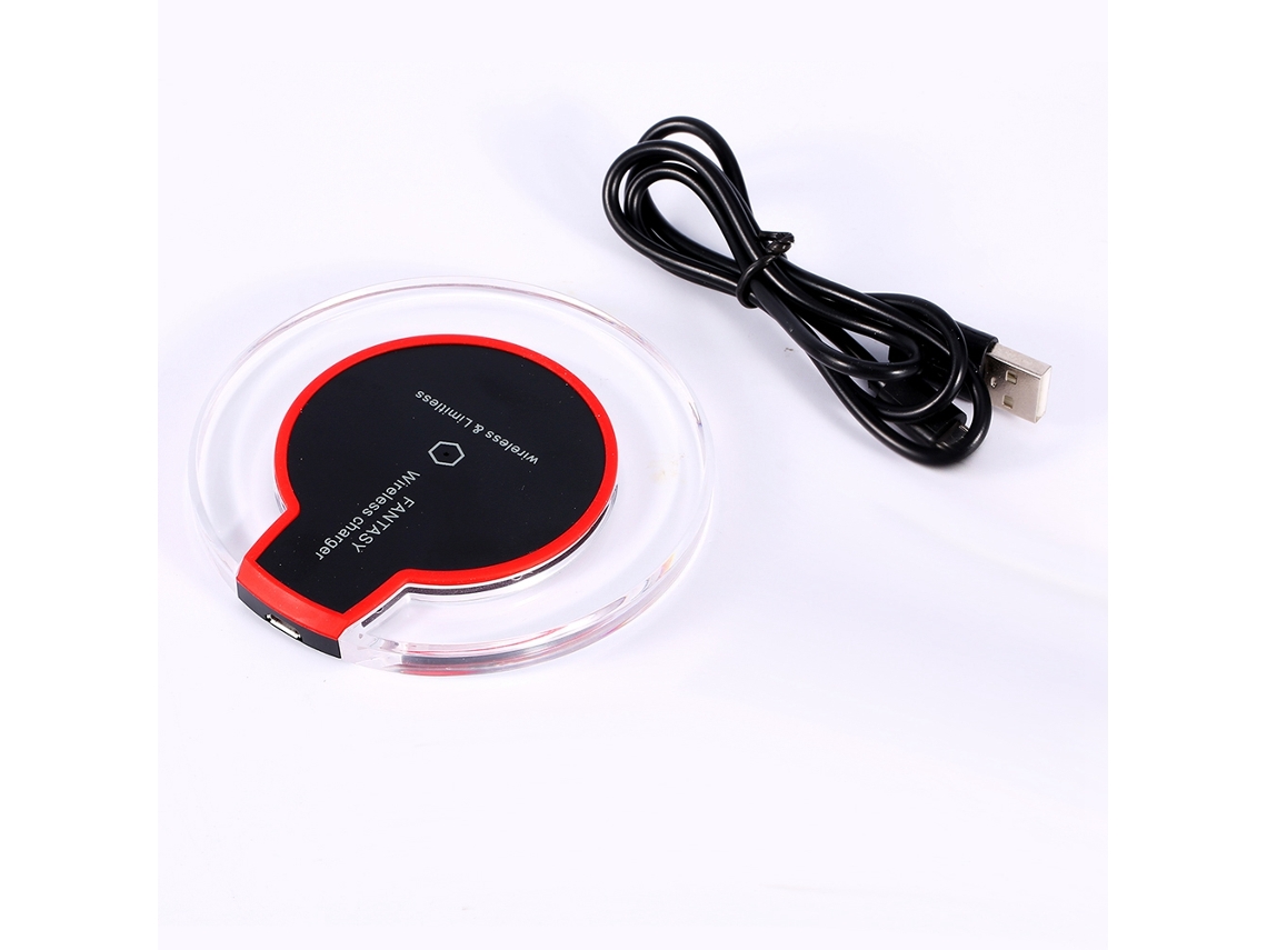 Base De Carga Inalámbrica Qi Ultra Delgada, Cargador Rápido Portátil Para Android, Negro