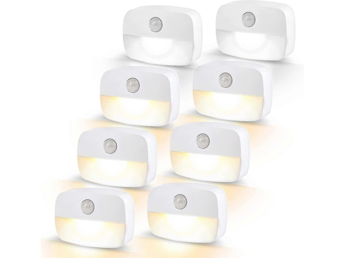 Luz nocturna LED con detector de movimiento. Ocho bombillas. Para interiores. Rosewell