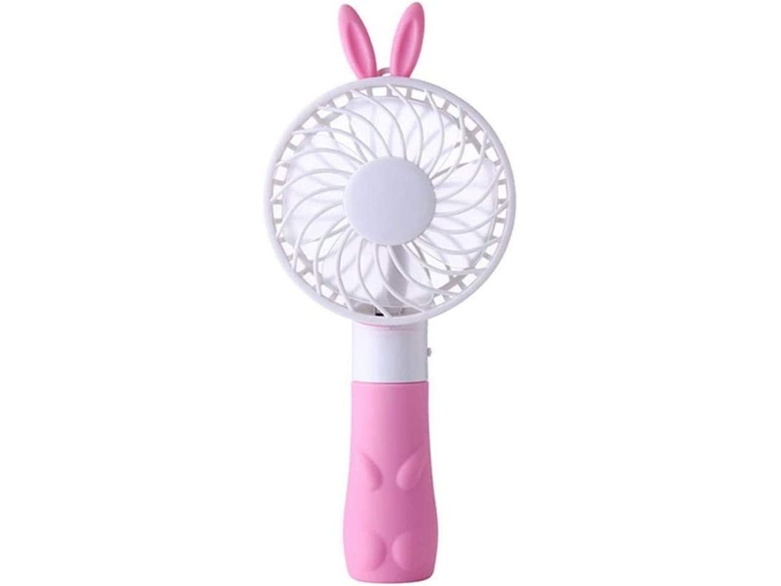 Mini Ventilador Eléctrico Portátil, Silencioso, 2 Velocidades, Recargable Por Usb, Rosa.