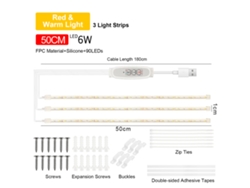 Rebe-tiras De Luces Led De Crecimiento Para Plantas Interiores, Luz Solar 3000k, 4 Niveles De Brillo, Temporizador Inteligente Usb