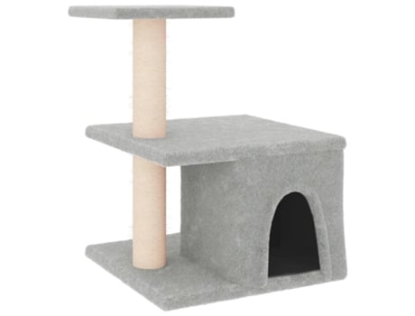 Rascador para gatos con postes de sisal gris claro 48 cm VIDAXL