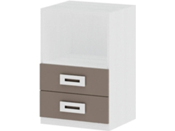 Mesita de Noche MUEBLAM Nieve Grey Melamina (48x73x42 cm)