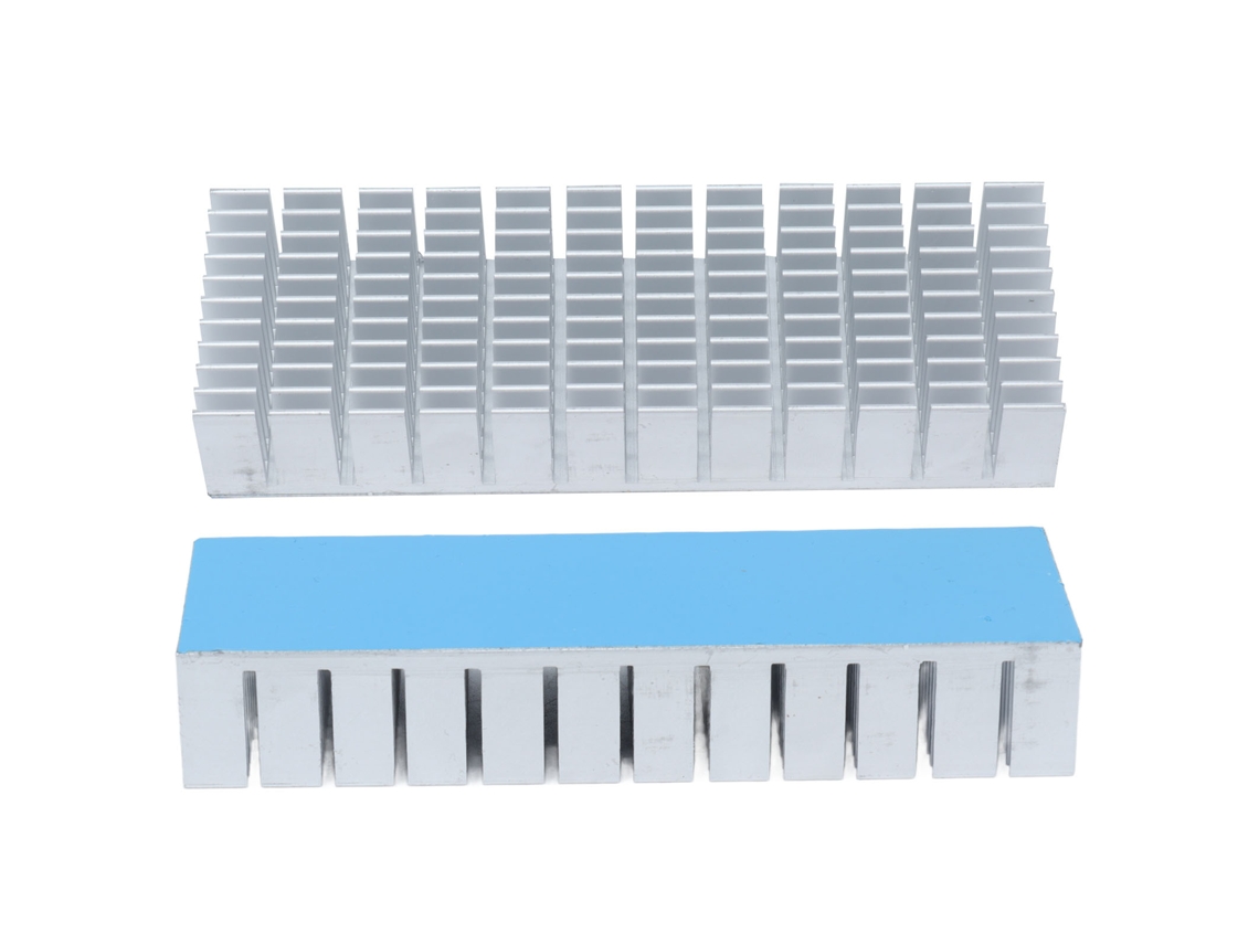 2 Piezas Disipador De Calor De Aluminio Módulo Refrigerador Placa Radiadora 120x40x20mm Con Adhesivo