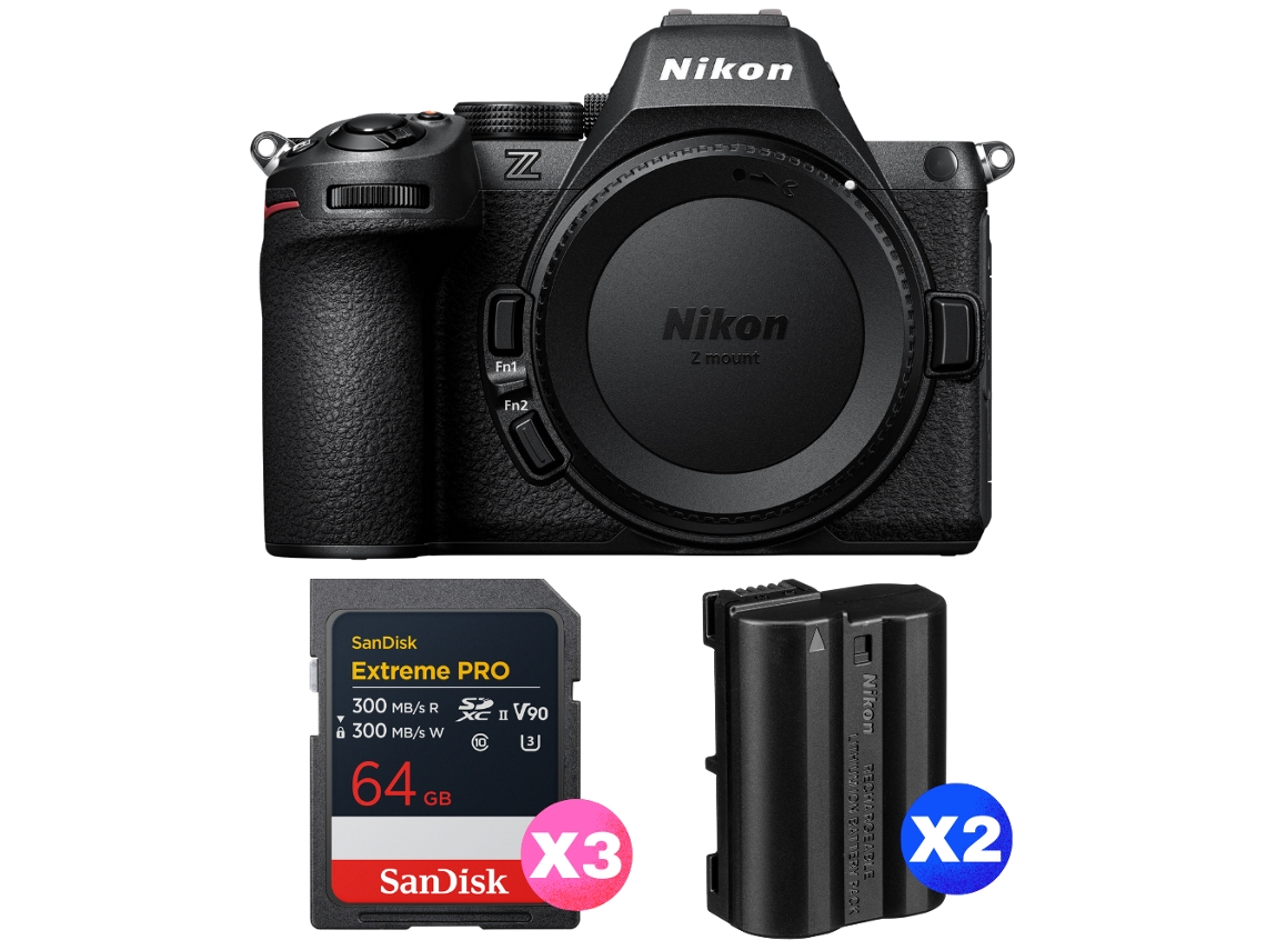 Nikon Z5 Ii + 3 Sandisk 64gb Extreme Pro Uhs-ii Sdxc + 2 Nikon En-el15c + Ebook “20 Consejos Para Fotos Que Impactan”