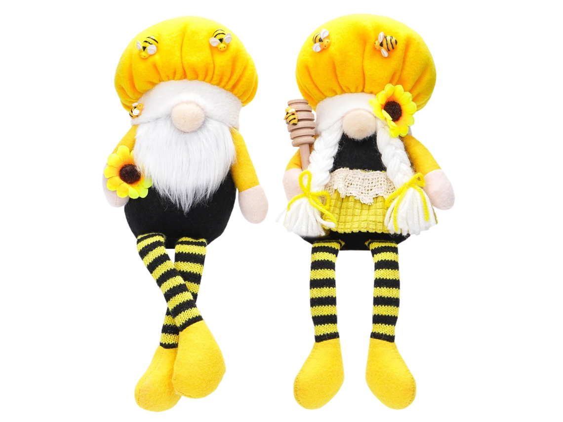 Muñecas sin rostro Fiesta Abejas Sentadas Piernas largas Girasol Macho Hembra