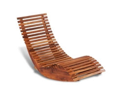 Tumbona Chaise Longue de Mecedora de Madera de Acacia