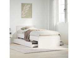 Cama Sin Colchón Y Cabecero Madera Maciza Pino Blanca 75x190 Cm