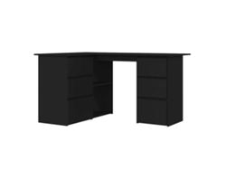 Escritorio de esquina en madera negra MAISON EXCLUSIVE (145x100x76 cm)