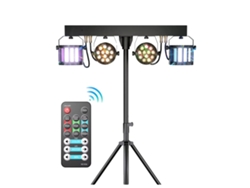 Luces LED RGBW para escenario, control DMX, múltiples efectos de iluminación, enchufe OEM UE