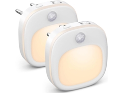 Juego De 2 Portalámparas Para Luz Nocturna, Lámpara De Interior Con Detector.