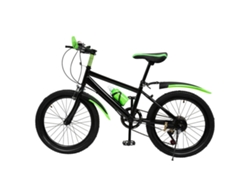 Bicicleta de montaña de 20 pulgadas, 7 marchas, asiento ajustable, color verde OEM