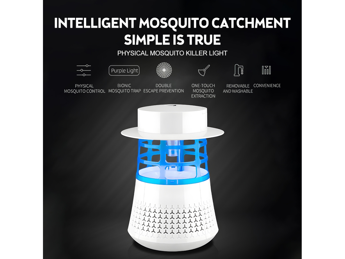 Insecticida eléctrico para exteriores e interiores con 7 luces LED moradas