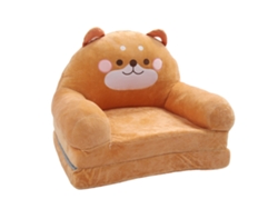 Sillón plegable para niños con bonito perro marrón, 2 pliegues, sofá portátil para el hogar y la escuela.