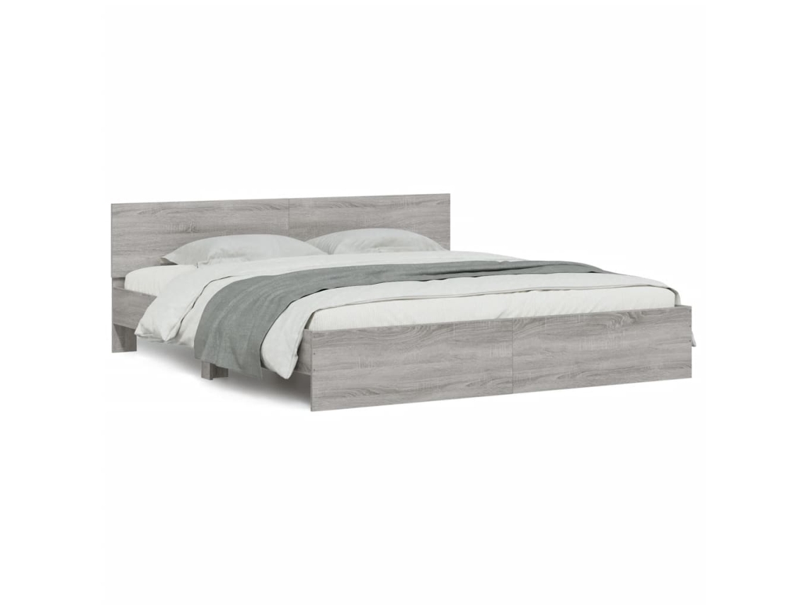 Maison Exclusive - Estructura De Cama Con Cabecero Gris Sonoma 200x200 Cm