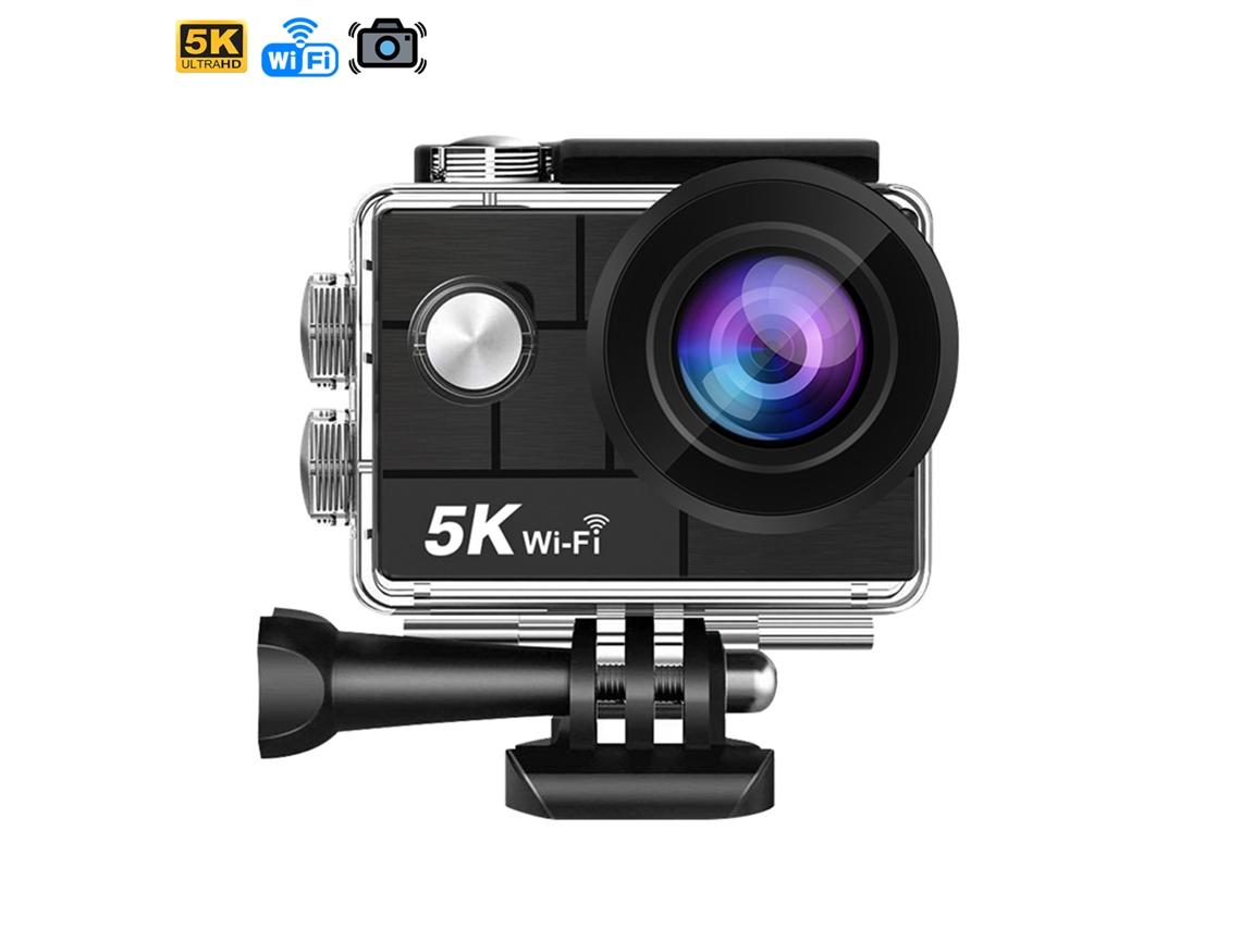 Cámara deportiva AT-M44 R 5K 30fps con 47,5 MP, pantalla de 2 pulgadas, estabilizador de imagen, multitud de accesorios y Wi-Fi.