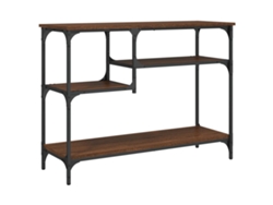 Mesa consola con estantes roble marrón VIDAXL (100x35x75 cm)