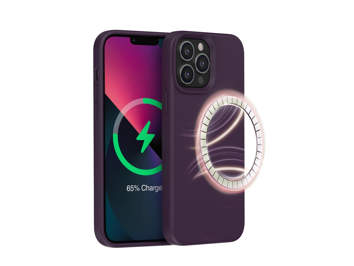 (morado Oscuro (rojo Púrpura), Iphone 14) Funda Para Iphone, Silicona Líquida, Magnética.