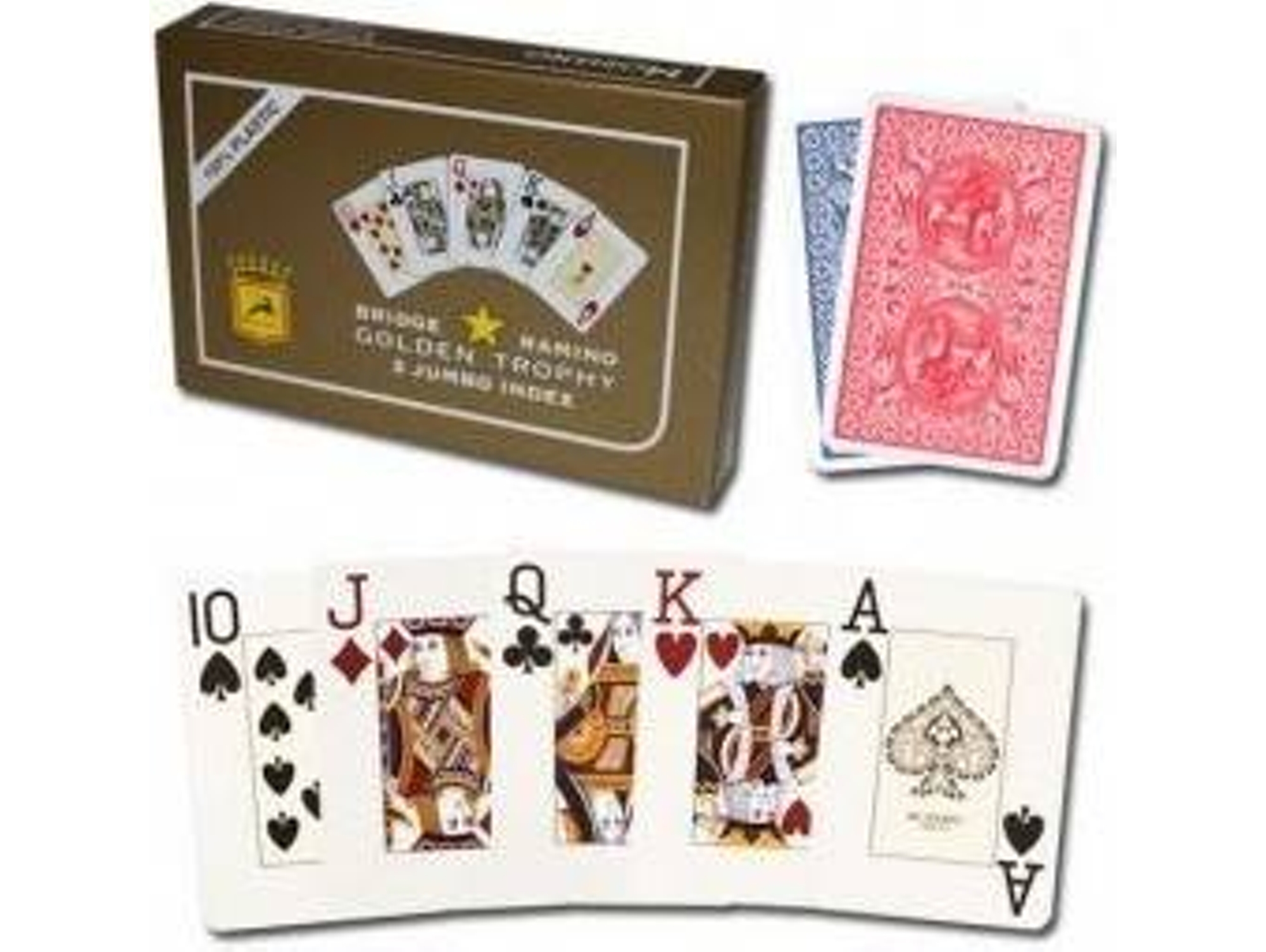 Baraja de Cartas MODIANO Doble Golden Trophy Pl Jumbo (Inglés)
