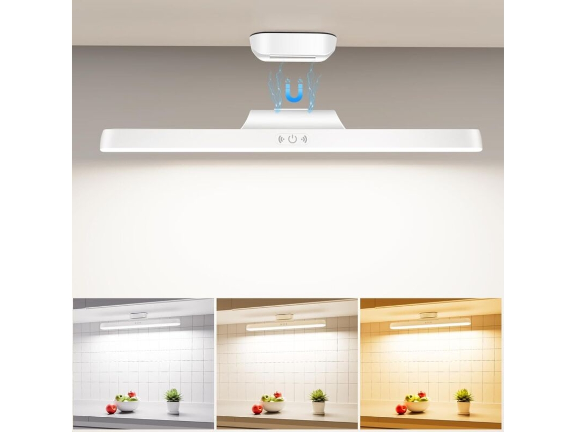 Lámpara Led Recargable De 32 Cm Y 3000 Mah Con Imán Y Brillo Ajustable.