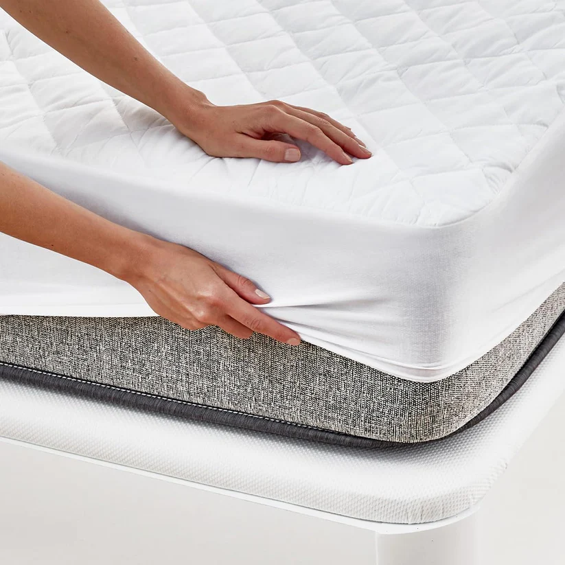 Protector de colchón Antiácaros Acolchado e impermeable DESCANSIN Blanco (Cama de 135 cm)