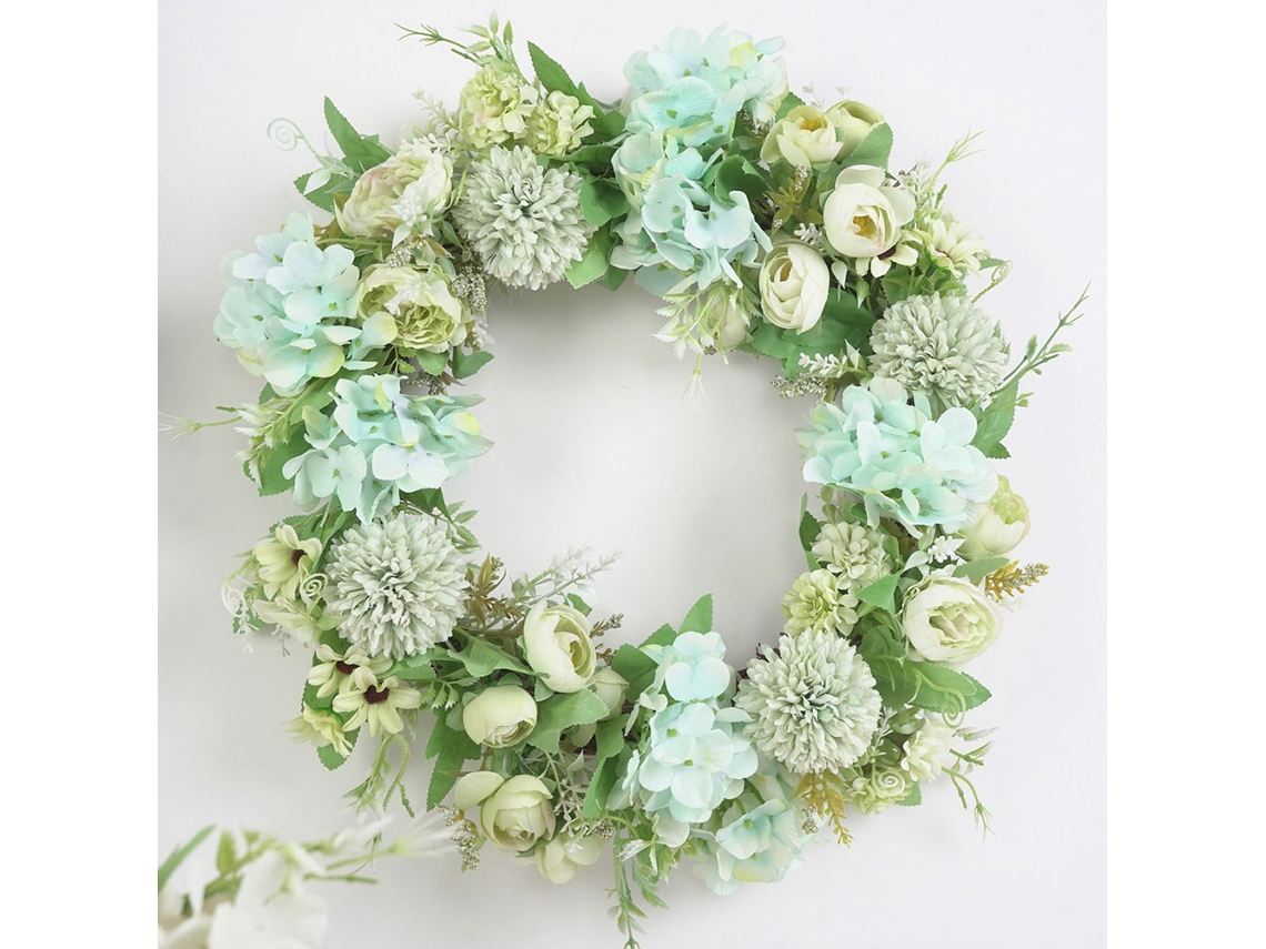 Guirnalda Para Puerta Principal De 40 Cm Con Flores De Seda Y Un Diseño Atractivo Para El Hogar Y Fiestas, Con Protección Uv.