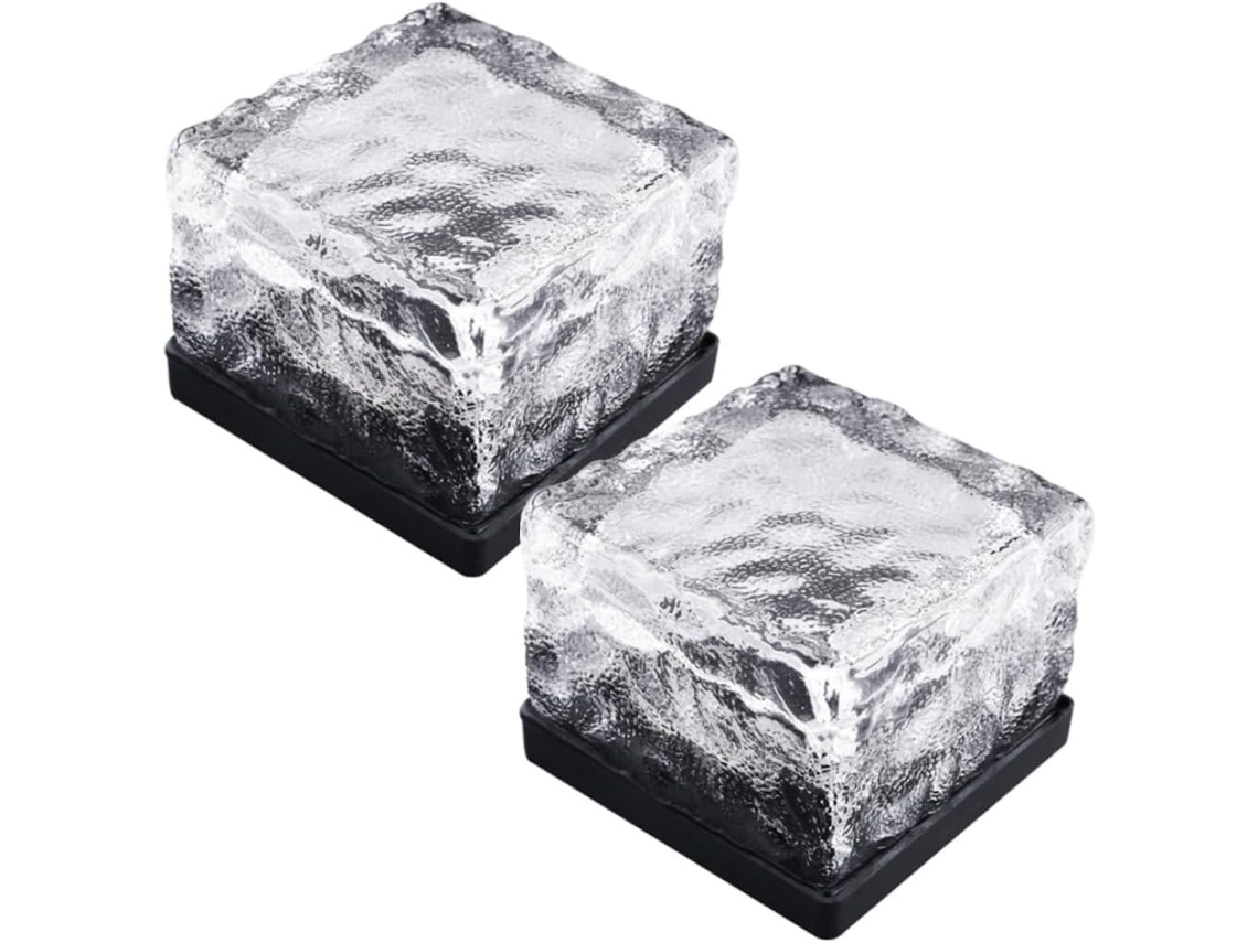 Juego de 2 luces LED solares impermeables para decoración exterior de patios y césped, Gokoco