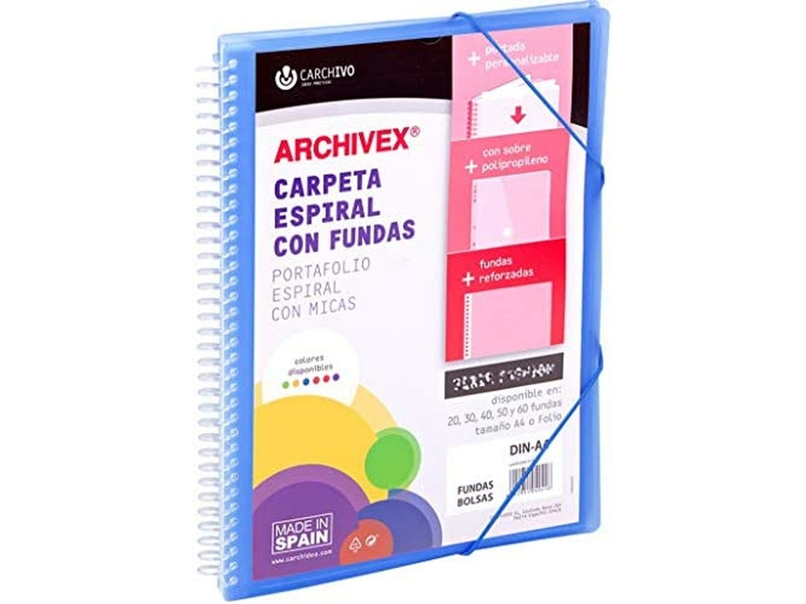 Carpeta Clasificadora Carchivo Archivex-Star Azul A4 Espiral