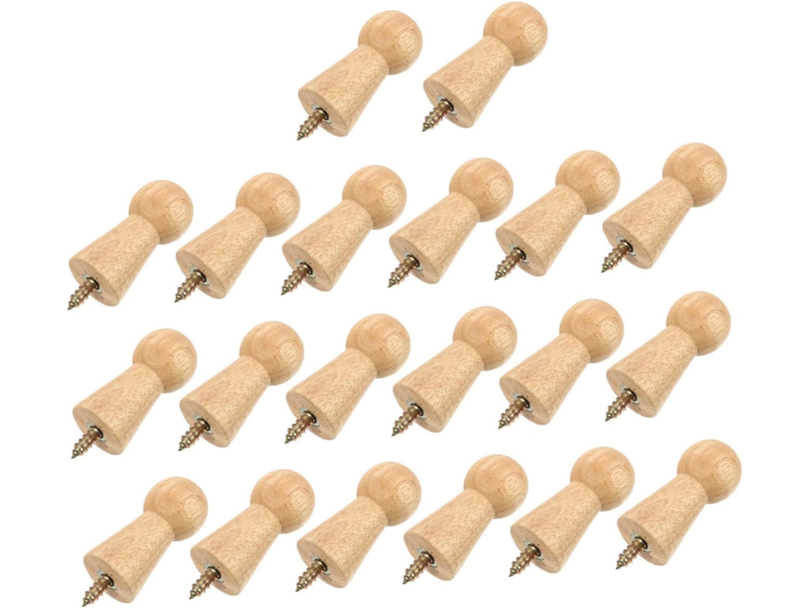 Juego Madera 20 Pared Redondos Para Resistentes Ganchos Práctico Baño