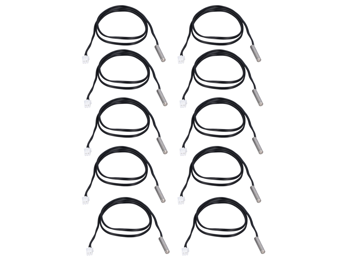 Veloriskku-10 Piezas Sonda Sensora de Temperatura Termistor NTC 5x25mm 500mm 10k Transductor B3435