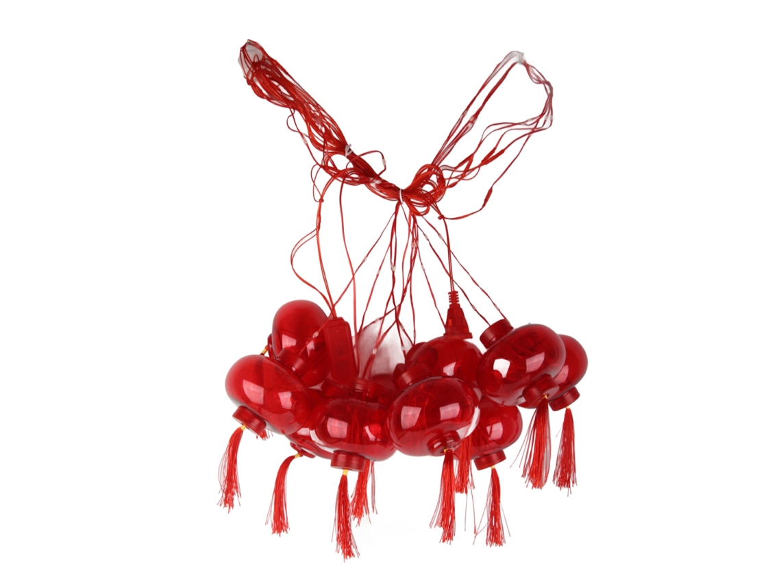 Linterna Roja De Hilo Para El Festival Del Año Nuevo Chino, Decoración De Primavera, Led, Plástico, 300x75x105cm