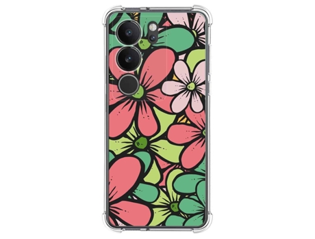Funda Silicona Antigolpes para Vivo V29 5G diseño Flores 02 Dibujos
