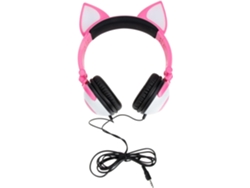 Auriculares Con Orejas De Gato Luminosas Para Niños Y Niñas Con Controles De Botón Y Diseño Elegante.