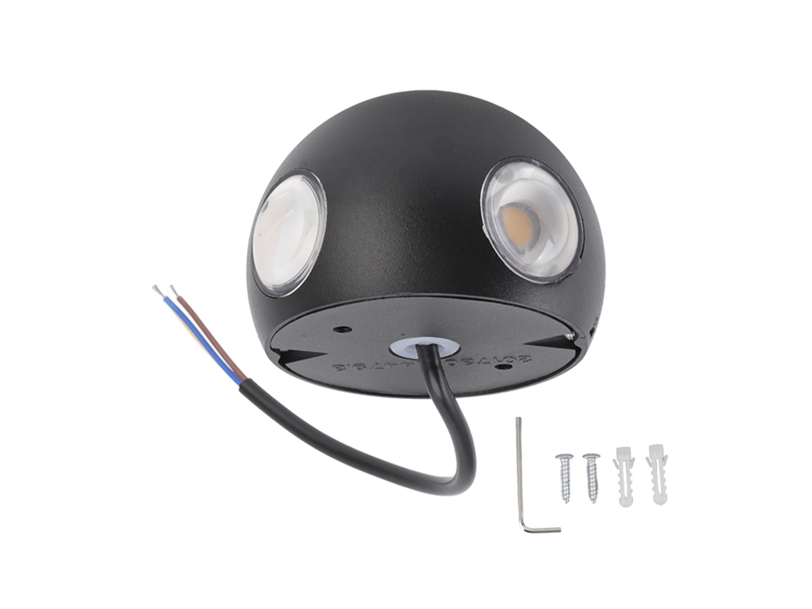 2026-sconce De Pared Bola 12w 4cob Aluminio Lámpara De Pared Led Impermeable Para Pasillo Exterior Con Iluminación Cuadrilateral