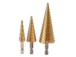 Abridor de agujeros Pagoda con mango triangular de perforación rápida, broca escalonada de 4,32 mm, 4,20 mm y 4,12 mm para madera y metal.