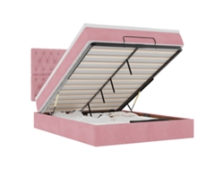 Maison Exclusive - Estructura Cama Otomana Con Colchones Terciopelo Rosa 140x190cm