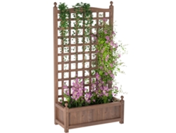 VPMKP - Jardinera Outsunny con enrejado y patas, 64x28x120 cm, madera de abeto tratada | S/MARCA