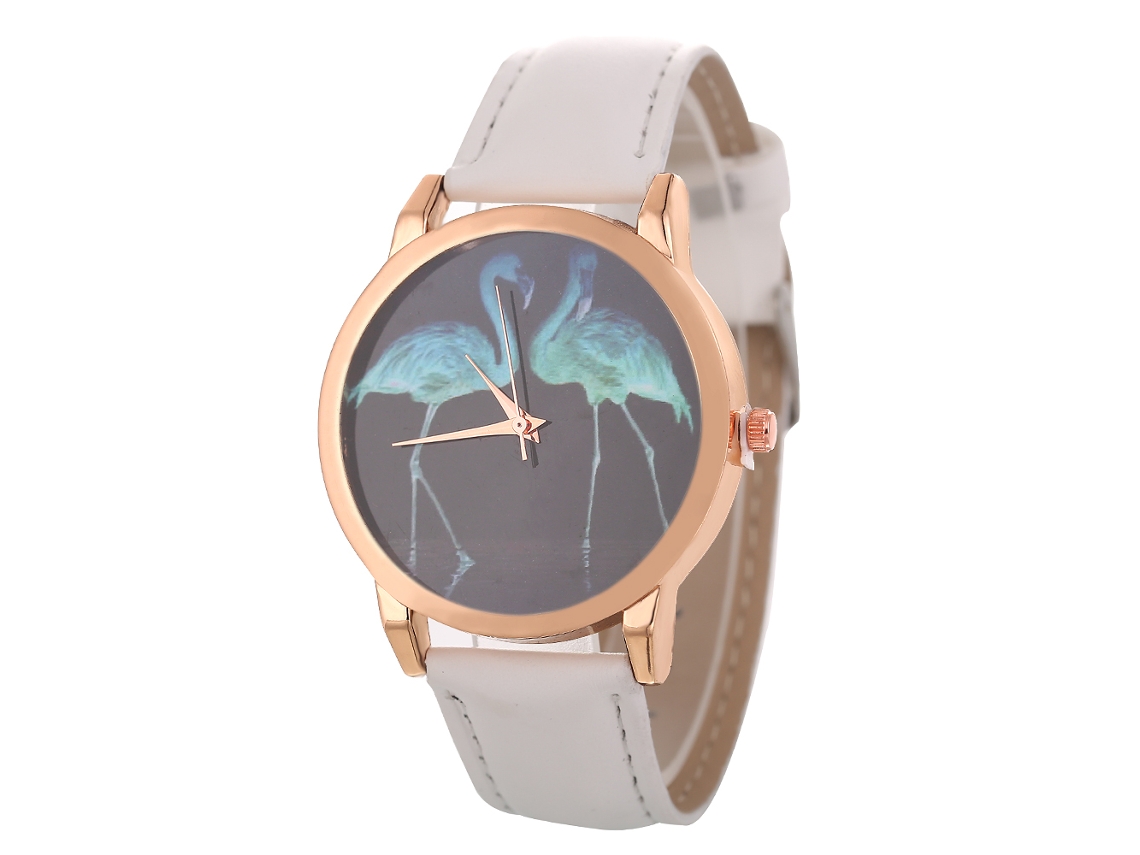 Reloj De Pulsera Casual Zhoulianfa, De Cuarzo, Piel Sintética, Estampado Animal, Unisex, Blanco.