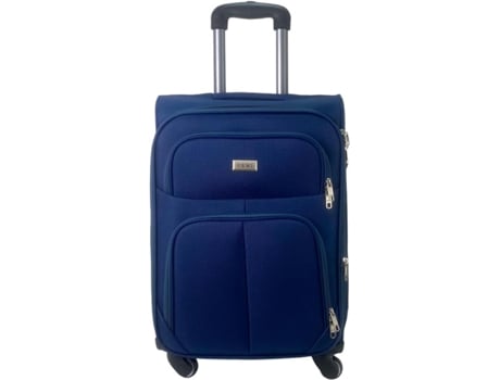 Maleta de Tela Trolley Equipaje de Mano Cabina Viaje avión 4 Ruedas 360º Giratorias (Azul Marino) COSHANO