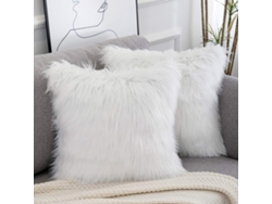 Juego De 2 Fundas De Almohada De Felpa Blanca De 50x50 Cm