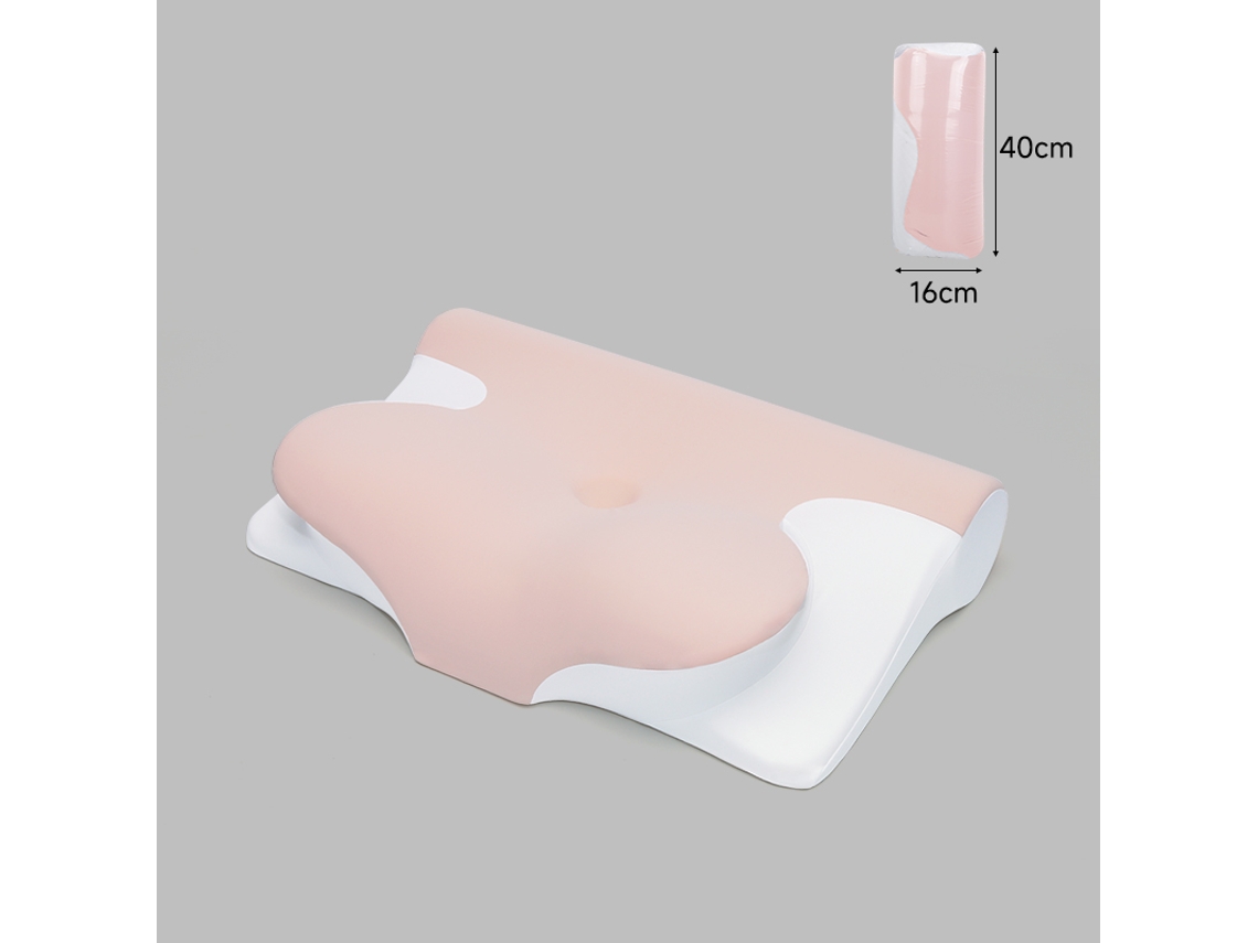 Travesseiro Ergonômico Cervical Chrui Para Quem Dorme De Lado, De Costas E De Bruços (rosa)