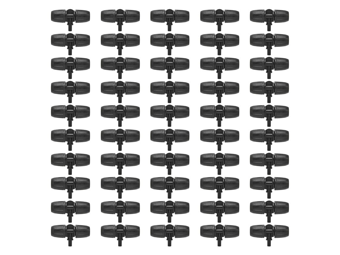 50 Conectores En T De 8/12 Mm Para Mangueras De Sistemas De Riego Por Goteo De Jardín (oferta Imperdible)