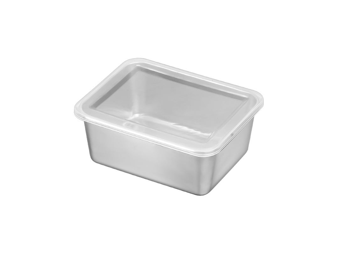 2 Cajas De Acero Inoxidable Para Conservar Alimentos Frescos - Caja Pequeña (tapa Transparente * Acero Inoxidable 201)