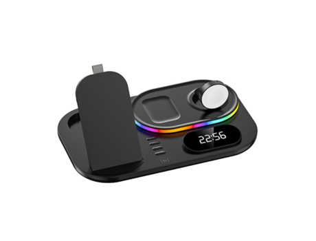Cargador inalámbrico, CHRONUS carga rápida 3 en 1 de 15 W, negro