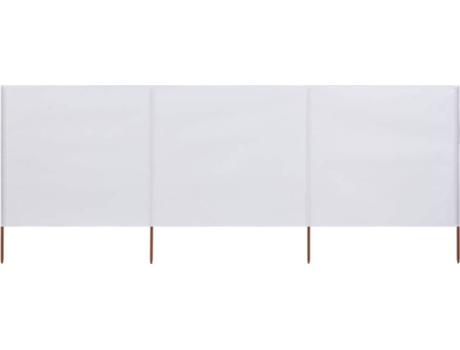 vidaXL Paravientos de playa de 3 paneles tela blanco arena 400x160 cm