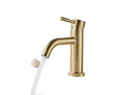 Grifo monomando para baño, mezclador de agua fría y caliente, estilo 2, oro cepillado, OEM