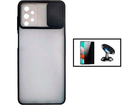 Kit Carcasa + Protector de Pantalla + Soporte de Magnético Galaxy A52 5G G4M Negro