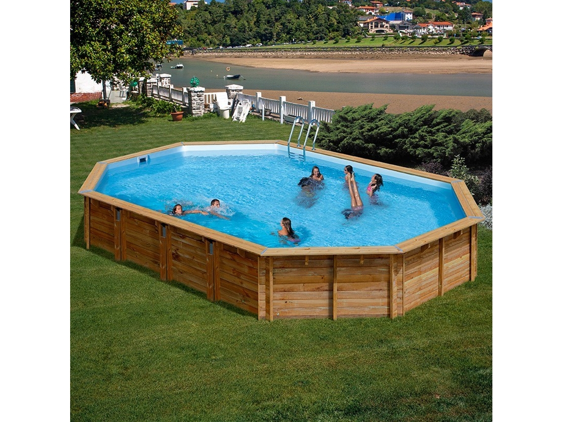 Piscina de Acero GRE Imitacion Madera Natural (656x456x131 cm)