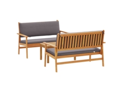 Maison Exclusive - Conjunto De Sofás De Jardín 3 Pcs Marrón 120 X 65,5 X 79 Cm