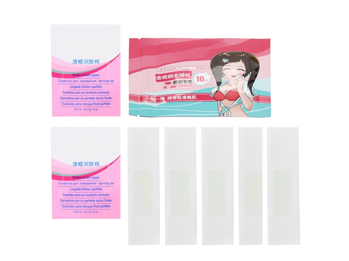 10 Piezas Cintas De Cera Depilatoria Dobles Cara Para Pelo Facial Papel Depilatorio